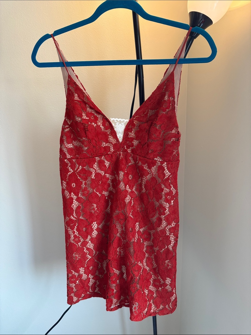 Free People Red Lace Women’s Dress - Floral Lace